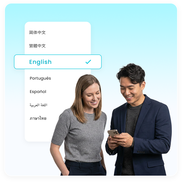老板用中文,员工用外语